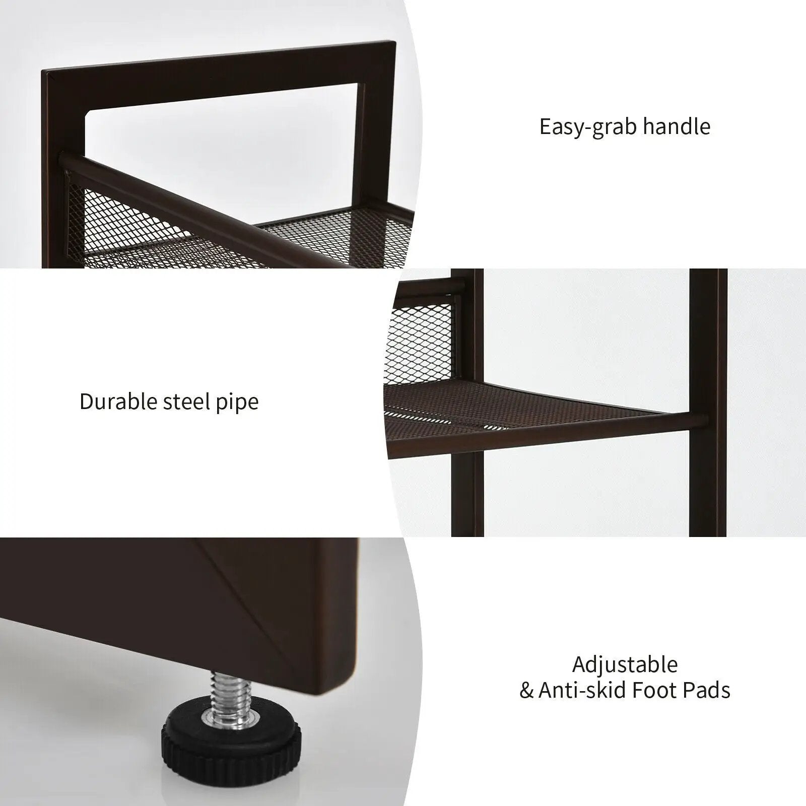 2/3/4 Tiers Flat and Slant Metal Shoe Rack for Entryway Hallway-2-Tier by DirectDeals