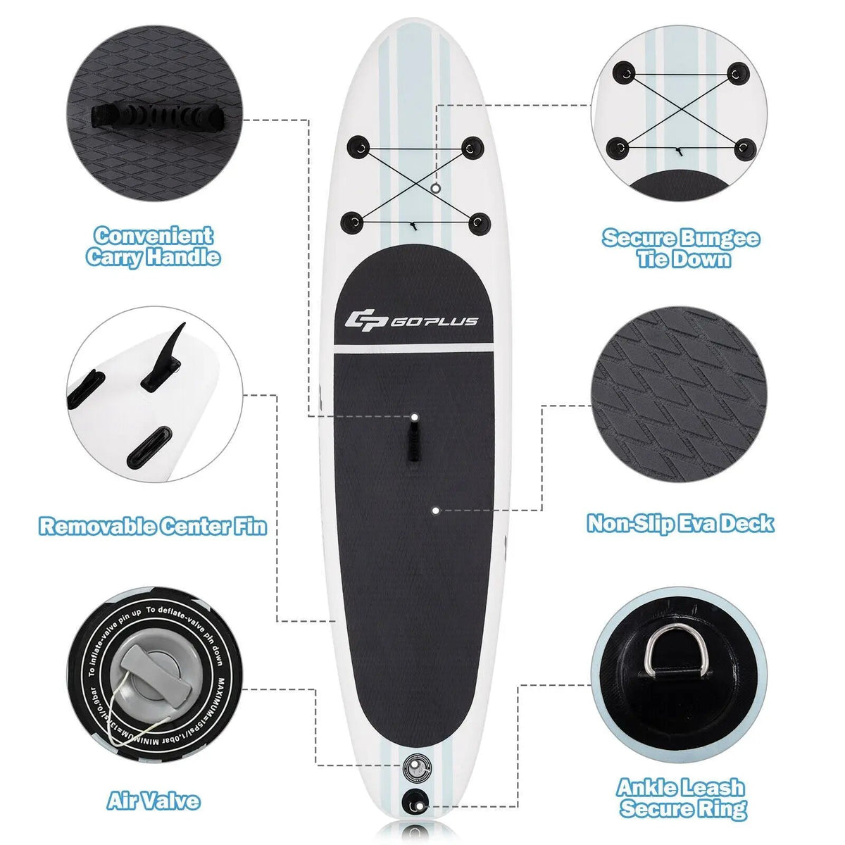10 feet Inflatable Stand Up Paddle Board with Paddle Pump, photo 15 of 16