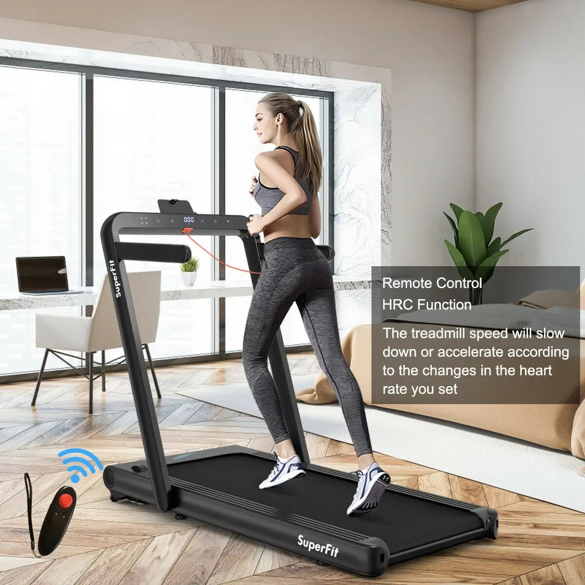 4.75HP 2 In 1 Folding Treadmill with Remote APP Control, photo 2 of 13