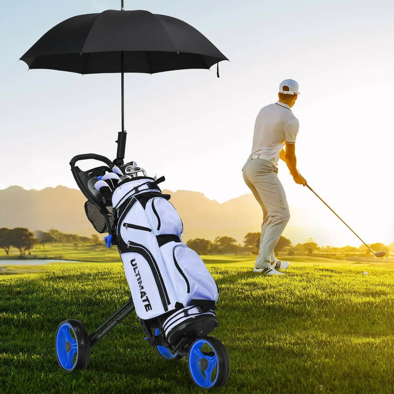 Folding 3 Wheels Golf Push Cart with Brake Scoreboard Adjustable Handle by DirectDeals