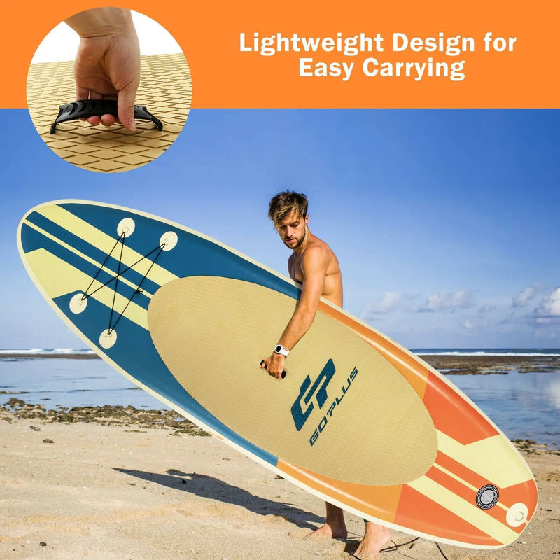 Inflatable Stand Up Paddle Board Surfboard with Bag Aluminum Paddle and Hand Pump by DirectDeals