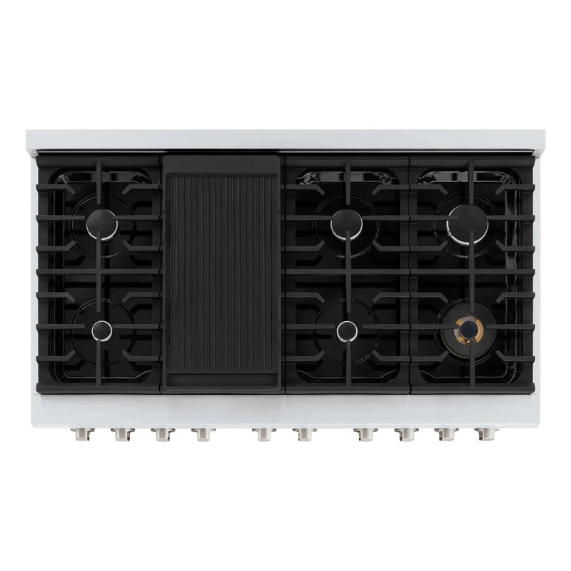 ZLINE 48"Paramount Dual Fuel Range Stainless Steel, Black Matte, SDR-BLM-48 by Farmhouse Kitchen and Bath