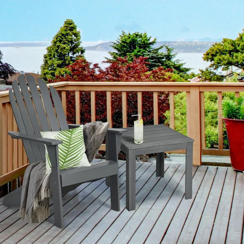 Acacia Wood Outdoor Adirondack Chair with Ergonomic Design by DirectDeals