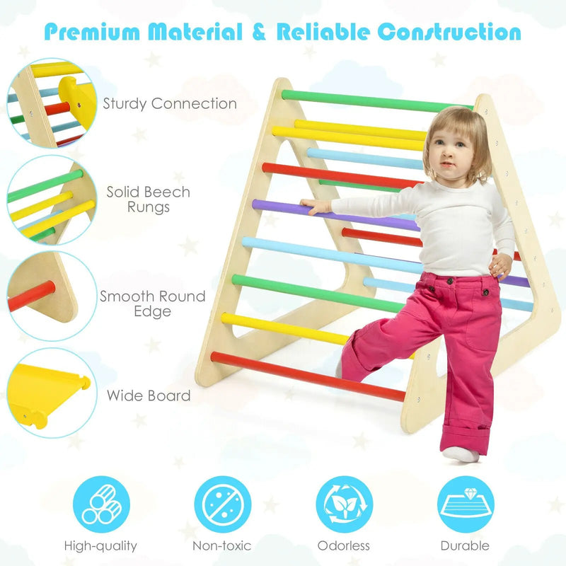5 in 1 Kids Triangle Climber Play Gym Set with 2 Ramps by DirectDeals