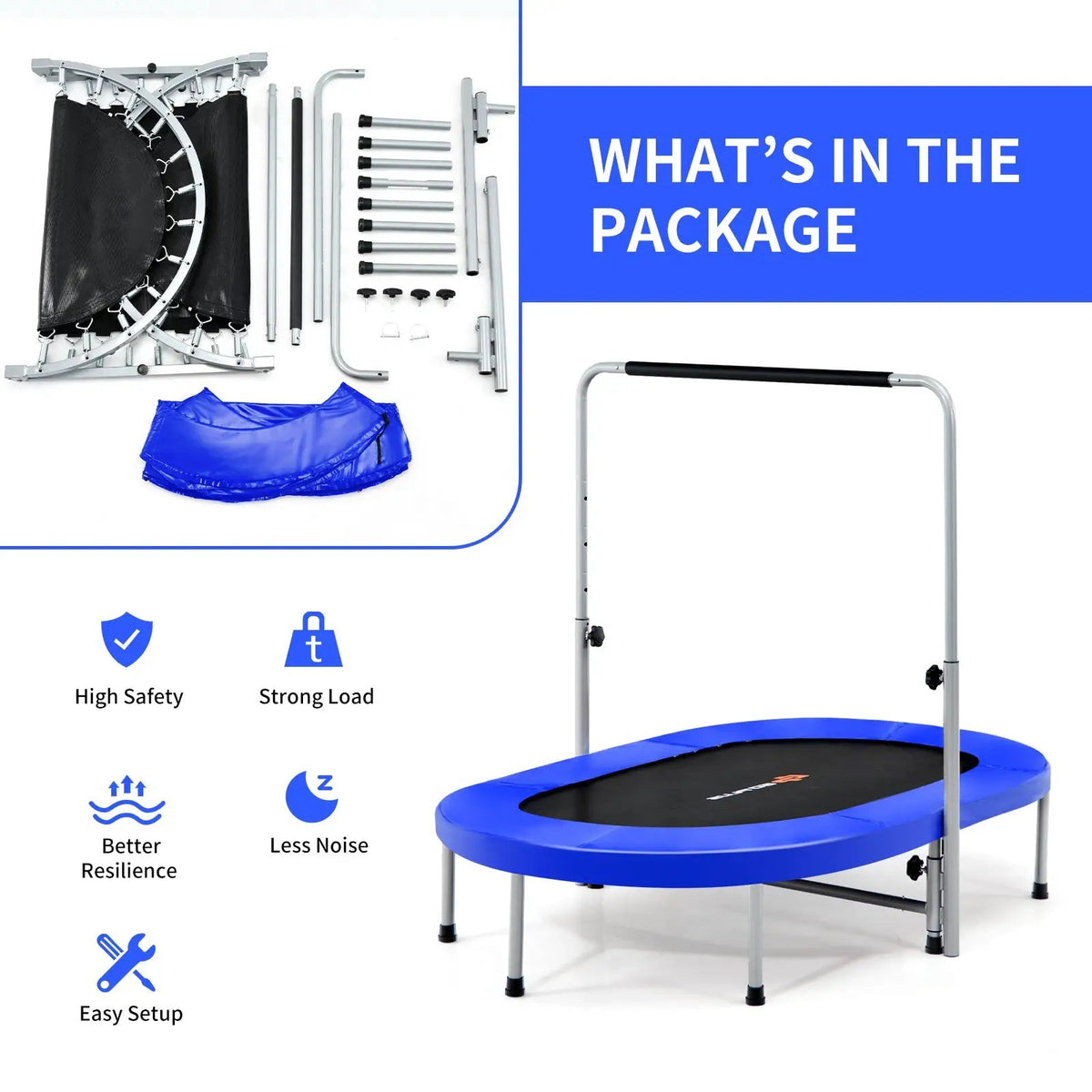 2-Person Foldable Mini Kids Fitness Rebounder Trampoline, photo 8 of 9