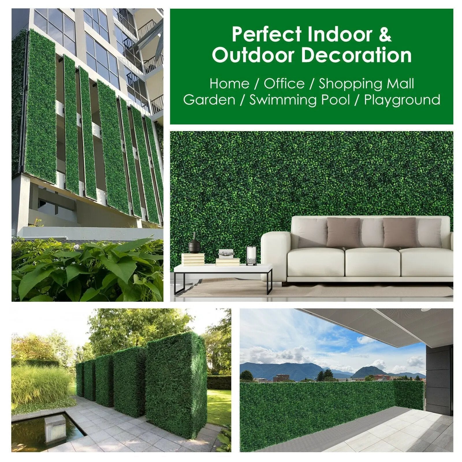 12 Pieces Artificial Boxwood Panels for Wedding Decor Fence Backdrop by DirectDeals