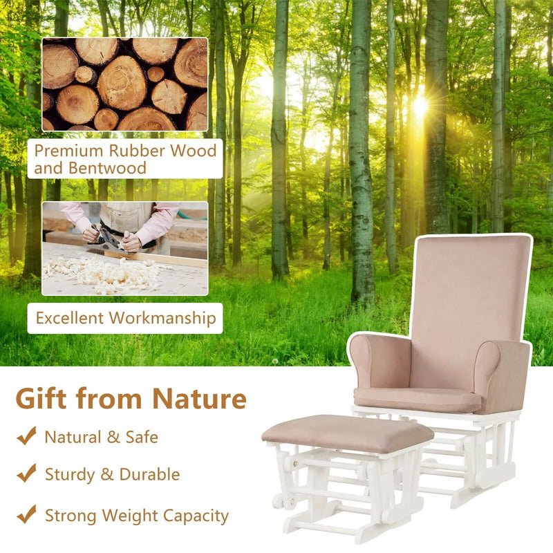 Baby Nursery Relax Rocker Rocking Chair Glider and Ottoman Cushion Set by DirectDeals