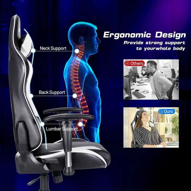 Gaming Chair Adjustable Swivel Racing Style Computer Office Chair by DirectDeals
