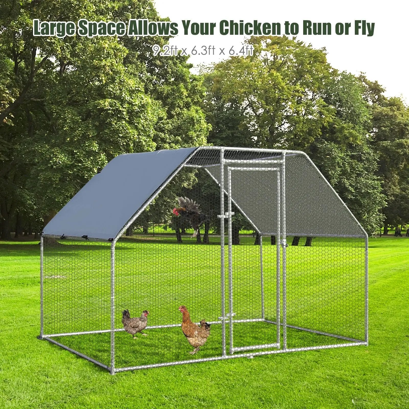 9.5 x 6.5 Feet Large Walk In Chicken Run Cage by DirectDeals