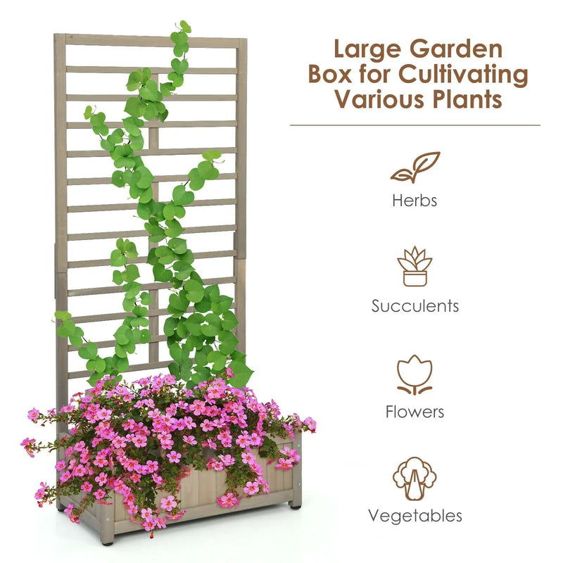 Raised Garden Bed with Trellis for Climbing Plants by DirectDeals