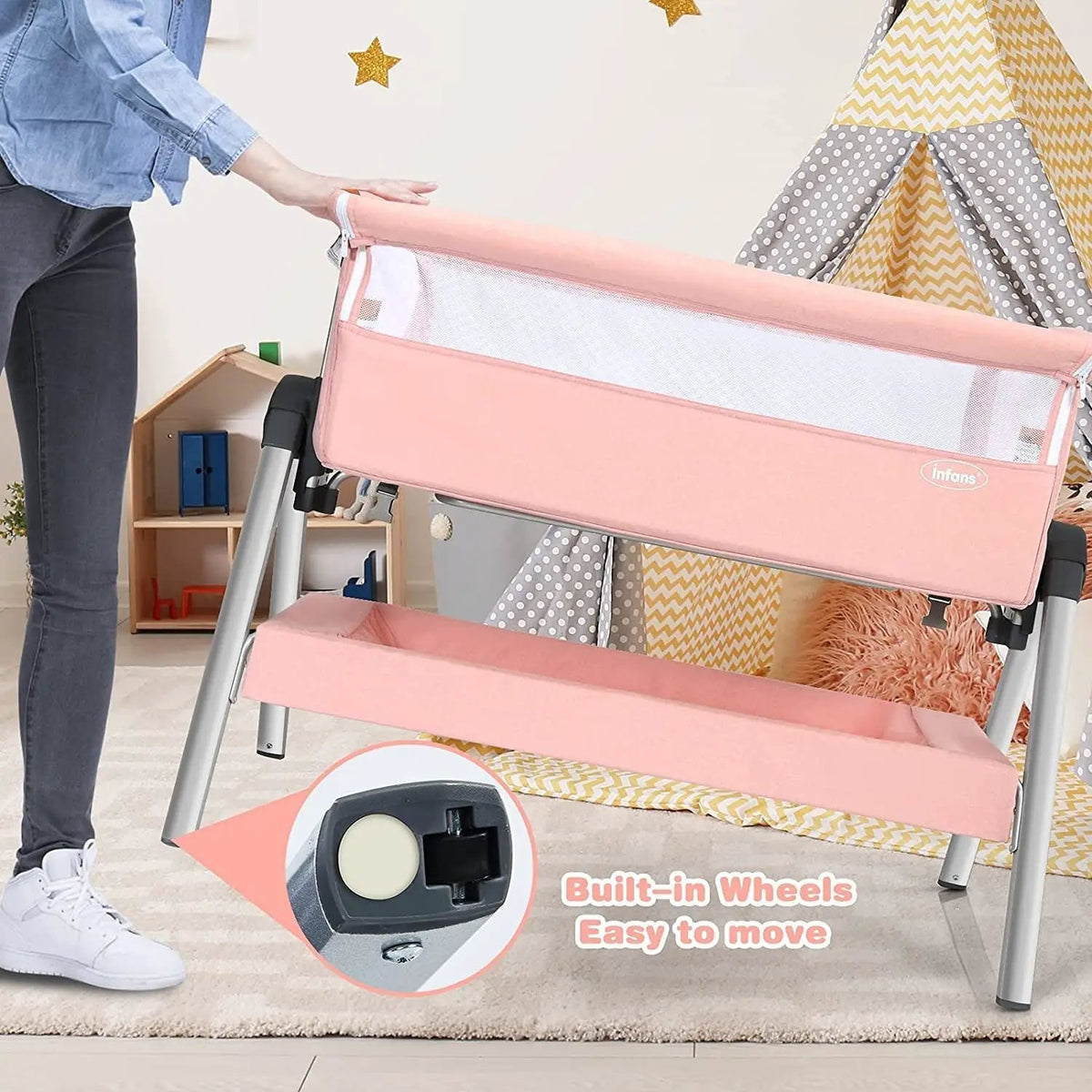 Portable Baby Bedside Sleeper with Adjustable Heights and Angle, photo 10 of 10