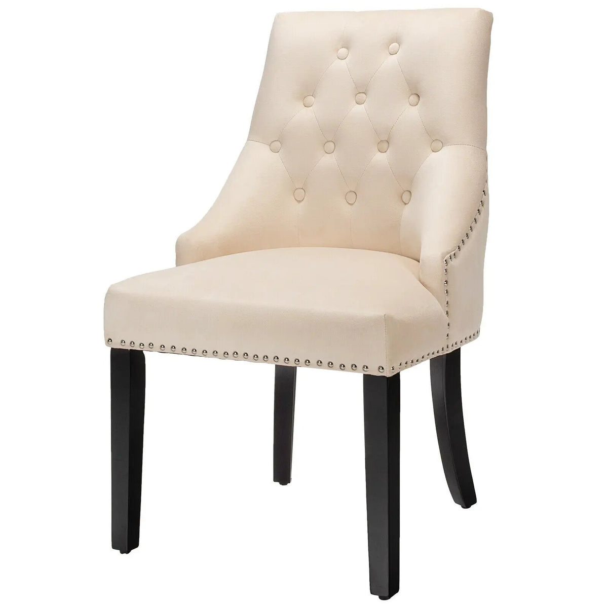 Modern Upholstered Button-Tufted Dining Chair with Naild Trim by DirectDeals