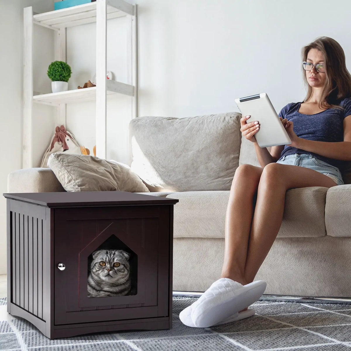 Sidetable Nightstand Weatherproof Multi-function Cat House, photo 6 of 10