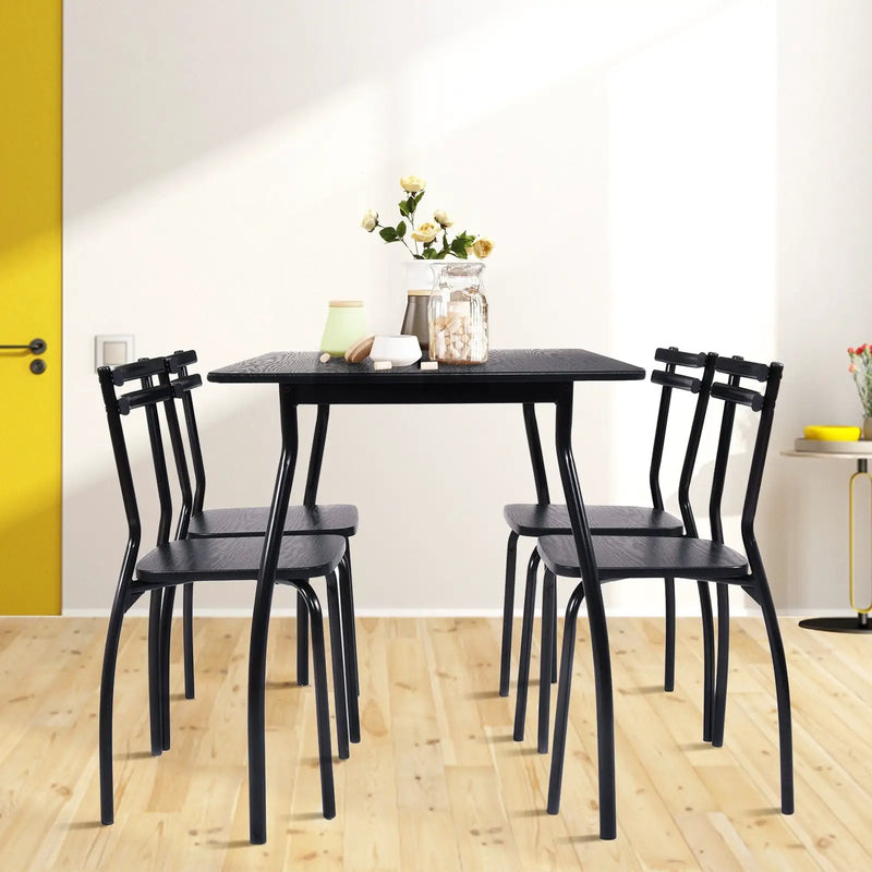 5 Pieces Dining Table Set with 4 Chairs and Backrests by DirectDeals