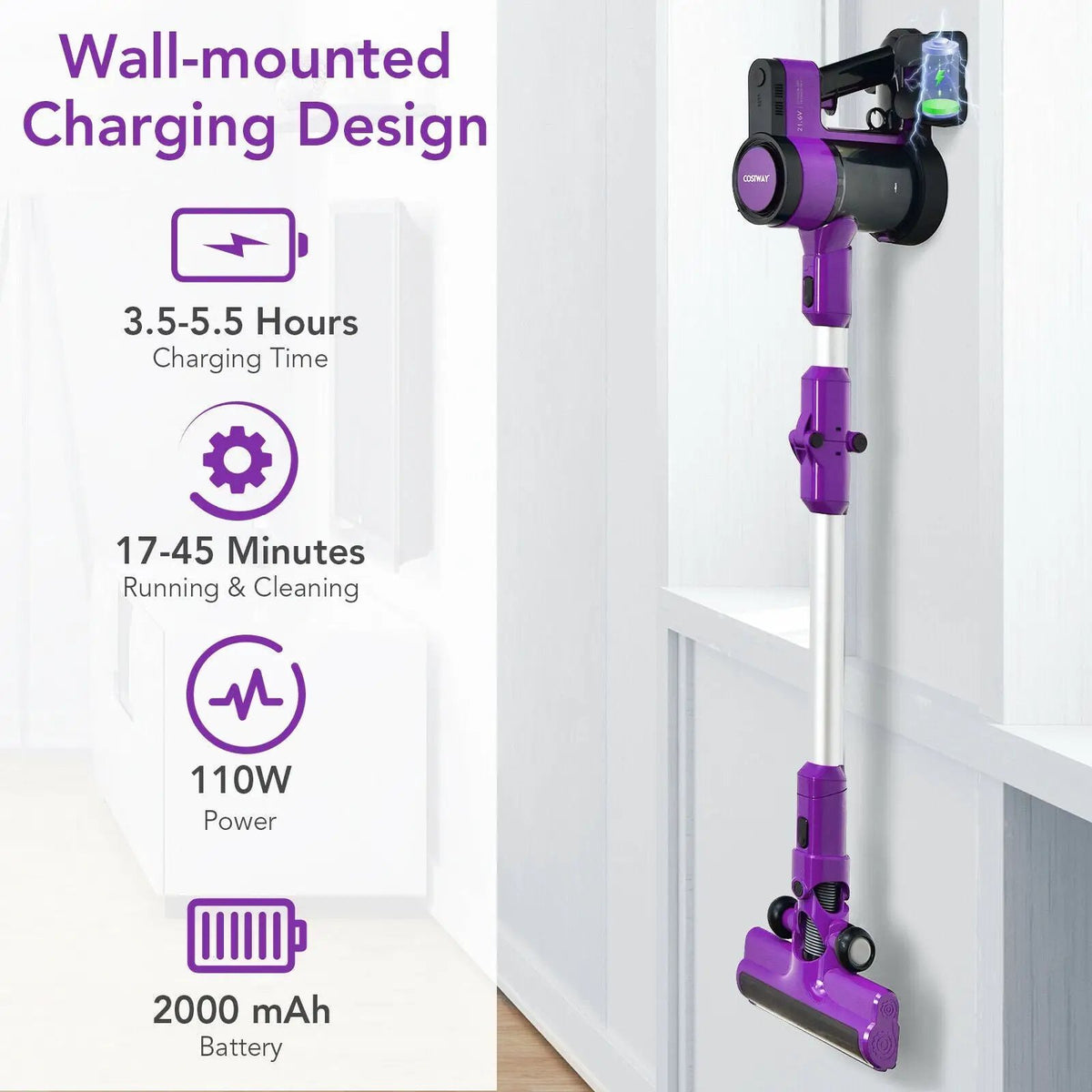 3-in-1 Handheld Cordless Stick Vacuum Cleaner with 6-cell Lithium Battery, photo 16 of 16