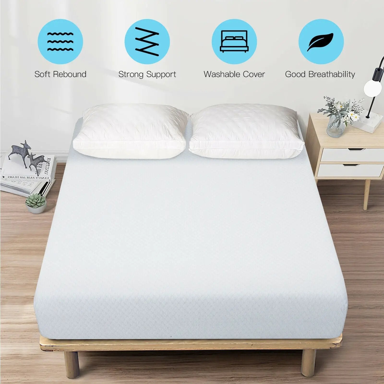 10 Inch Air Foam Pressure Relief Bed Mattress with Jacquard Soft Cover by DirectDeals