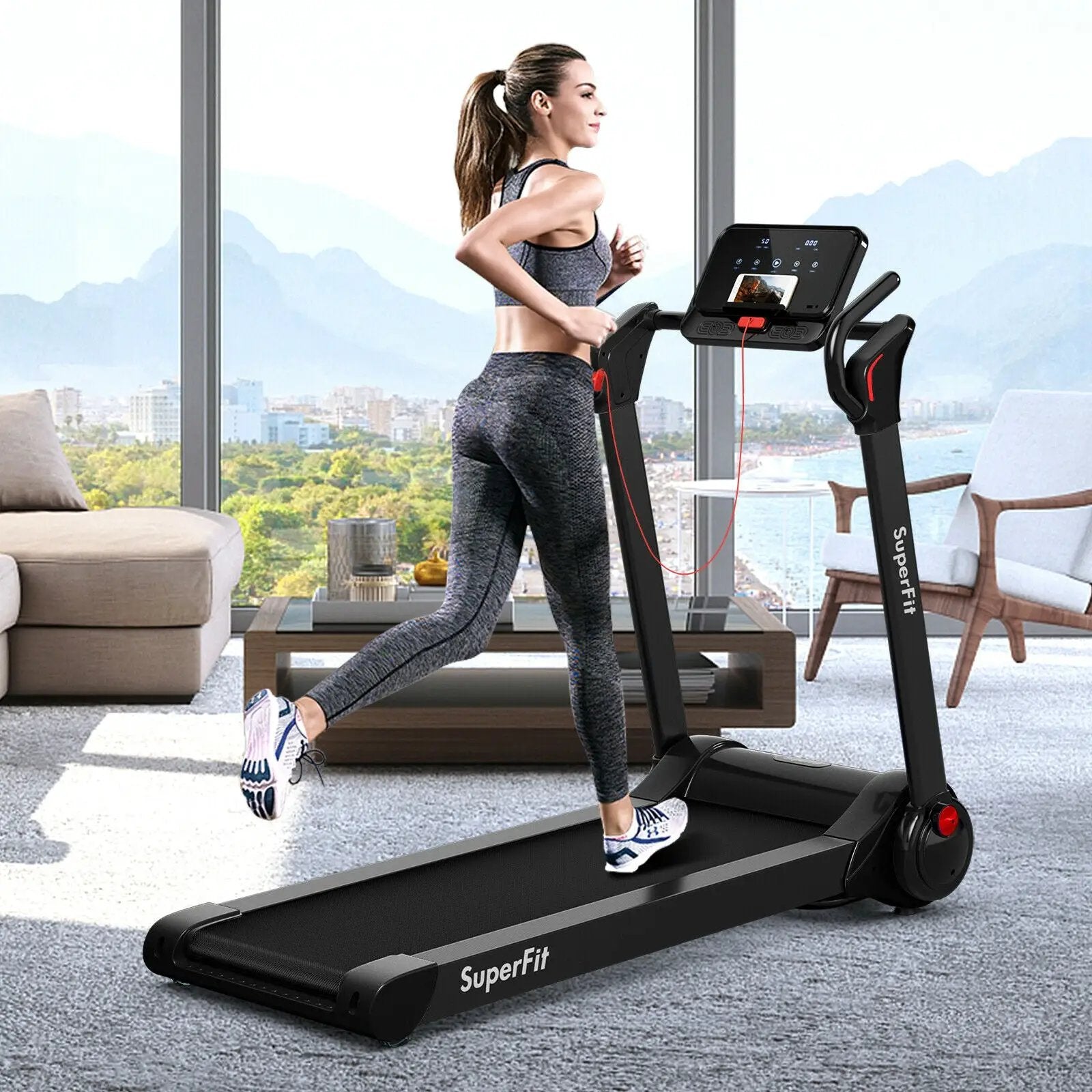 2.25 HP Electric Motorized Folding Running Treadmill Machine with LED Display by DirectDeals