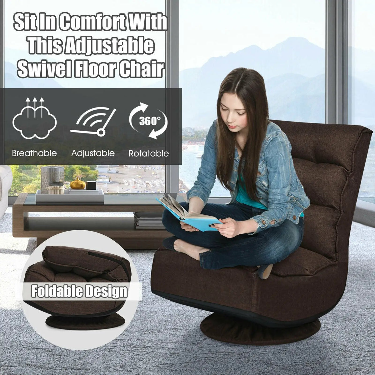 5-Position Folding Floor Gaming Chair, photo 14 of 56