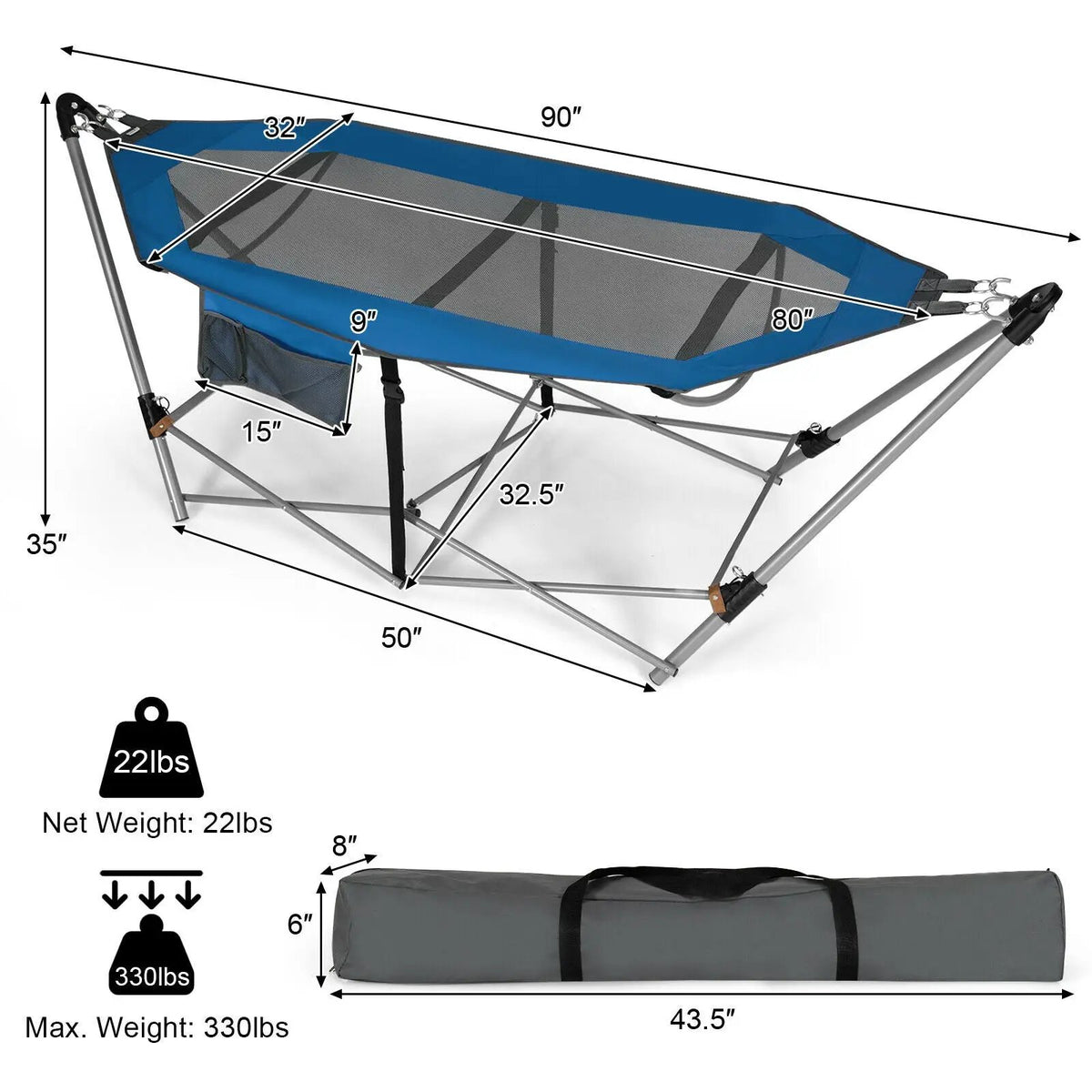 Portable Folding Hammock with Hammock Stand, photo 4 of 10
