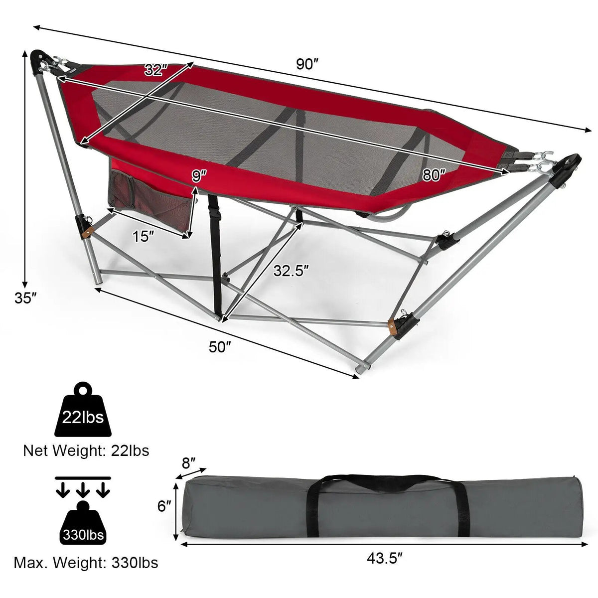Portable Folding Hammock with Hammock Stand, photo 10 of 10