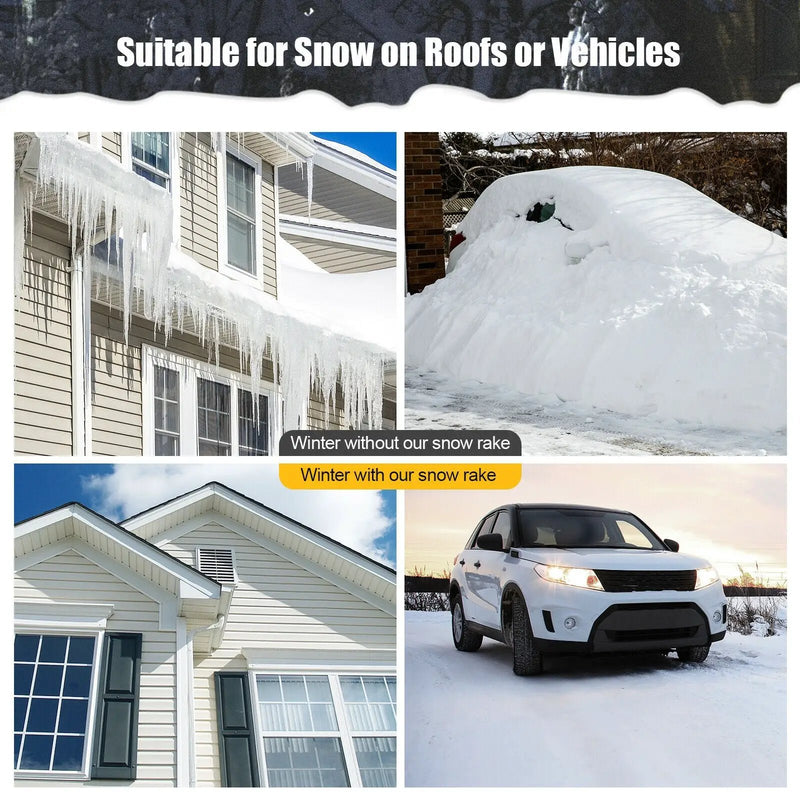 4.8-20 Feet Sectional Snow Roof Rake with Built-in Wheels by DirectDeals