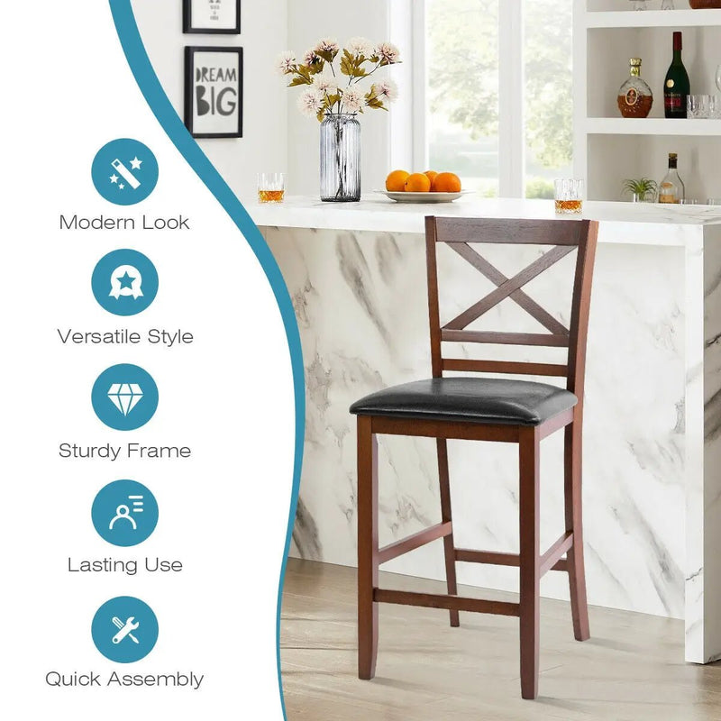 Set of 2 Bar Stools 25 Inch Counter Height Chairs with by DirectDeals