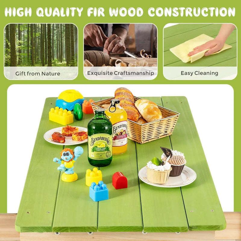 3-in-1 Outdoor Wooden Kids Water Sand Table with Play Boxes by DirectDeals