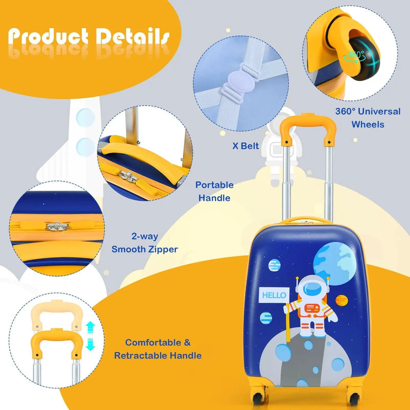 2 Pieces Kids Luggage Sets with Backpack and Suitcase for Travel by DirectDeals