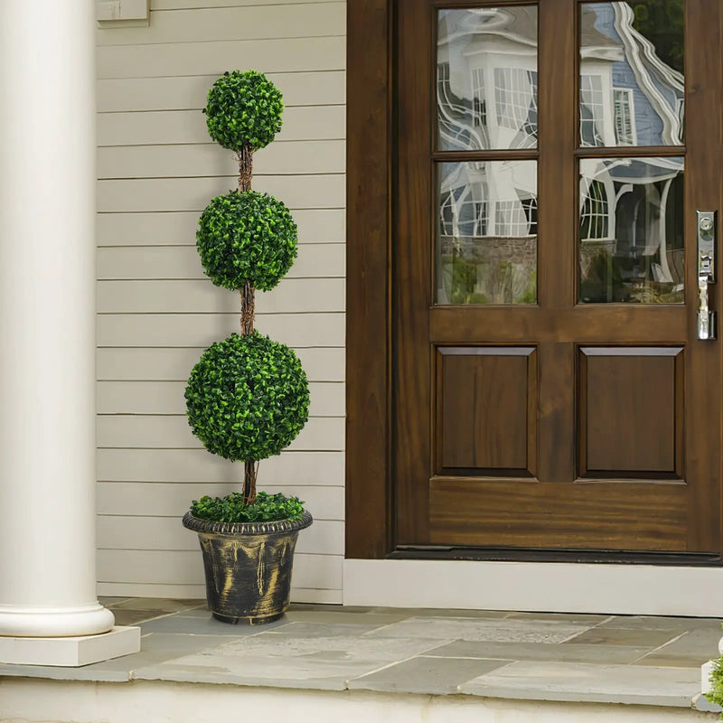 4 Feet Artificial Topiary Triple Ball Tree Plant by DirectDeals