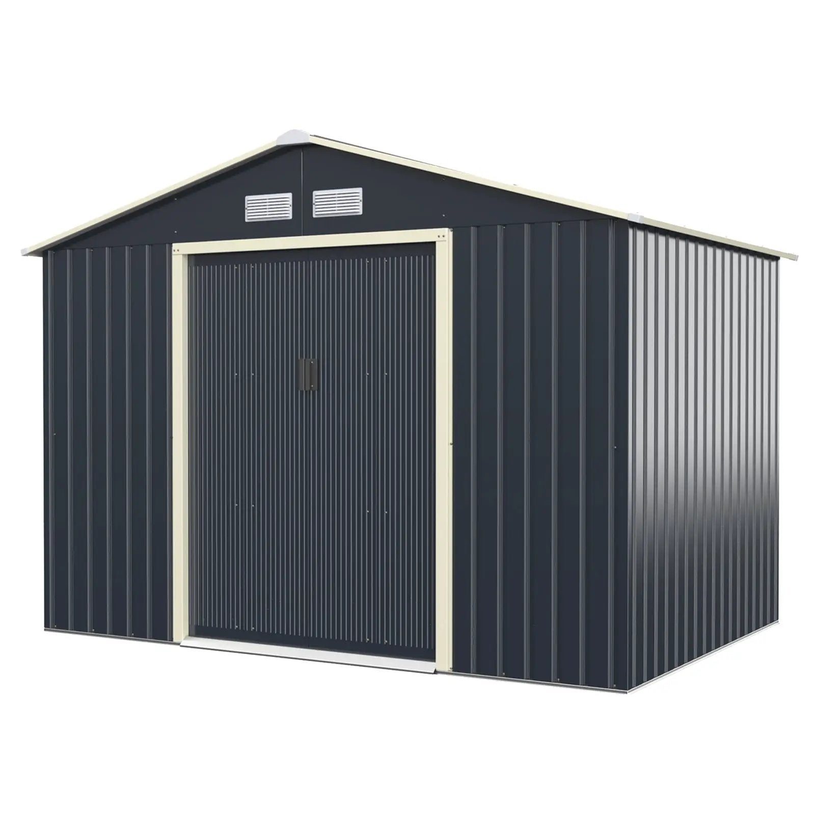 9 x 6 Feet Metal Storage Shed for Garden and Tools-Gray by DirectDeals