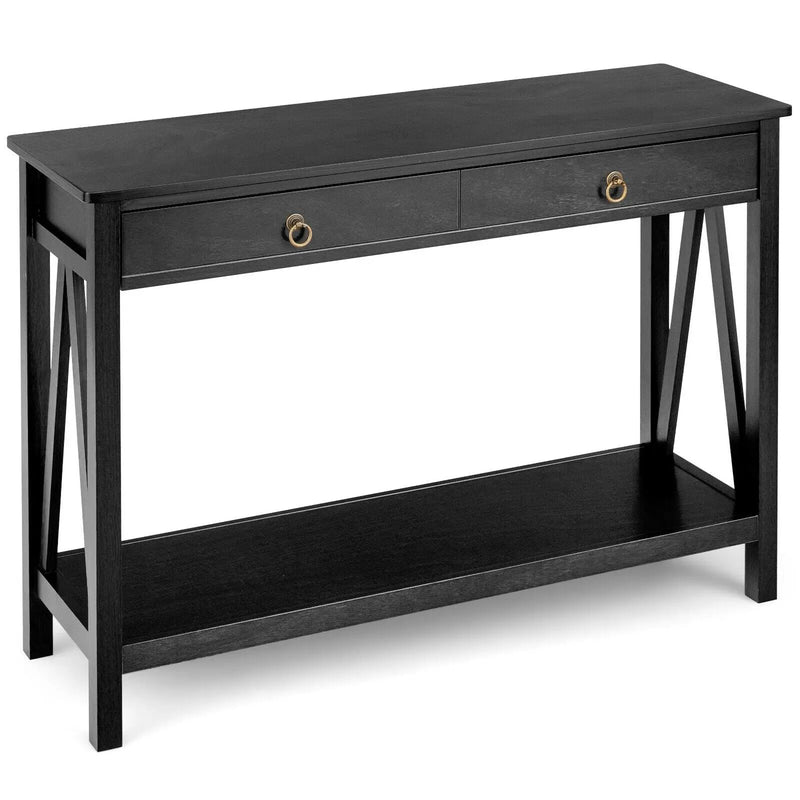 Console Table with Drawer Storage Shelf for Entryway Hallway by DirectDeals