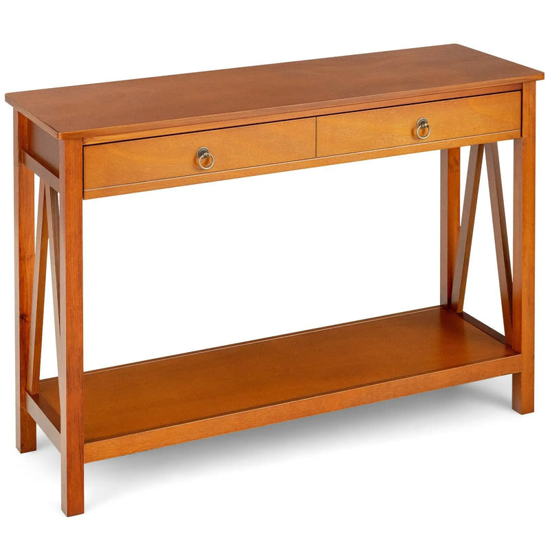 Console Table with Drawer Storage Shelf for Entryway Hallway by DirectDeals