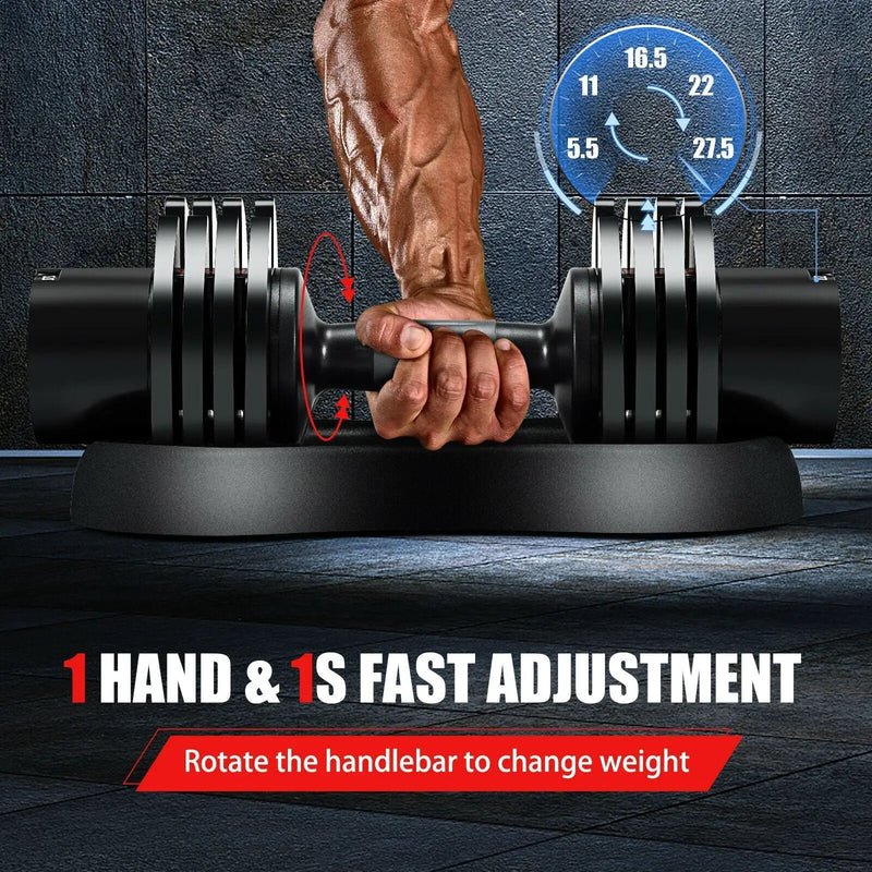 27.5 LBS 5-in-1 Adjustable Dumbbell for Gym Home Office by DirectDeals