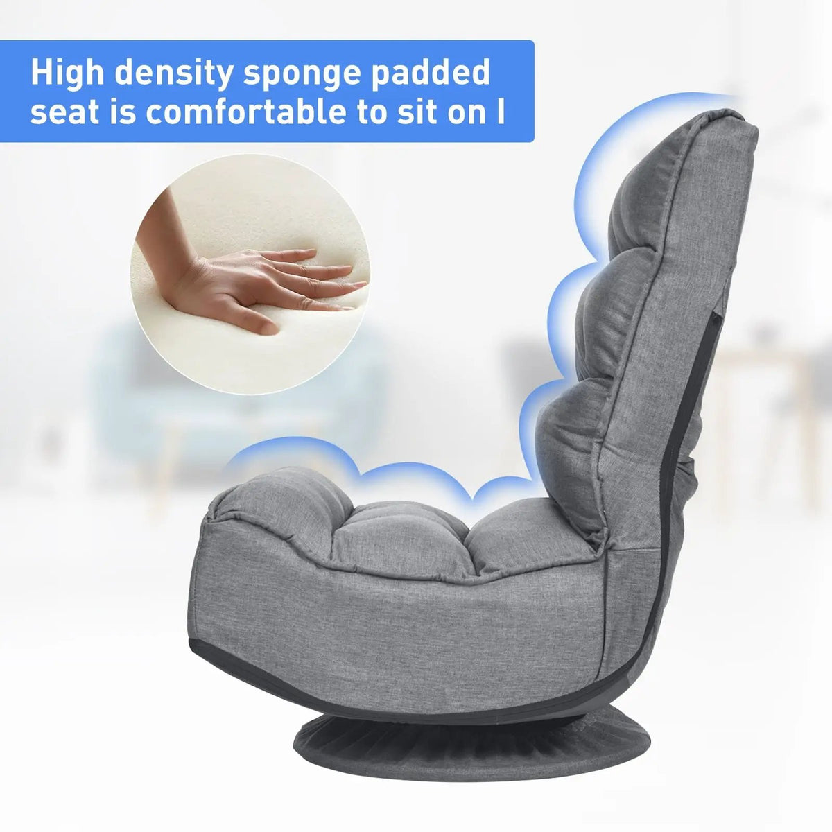 5-Position Folding Floor Gaming Chair, photo 29 of 56