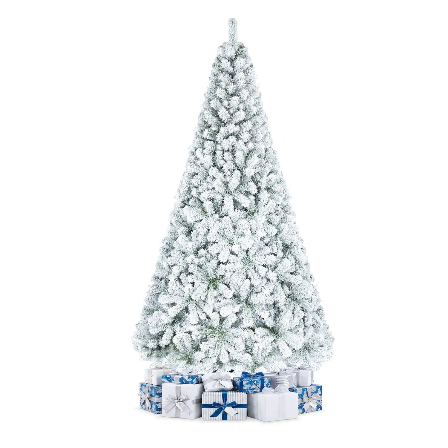Snow-Flocked Artificial Christmas Tree 9 ft with Metal Stand by DirectDeals