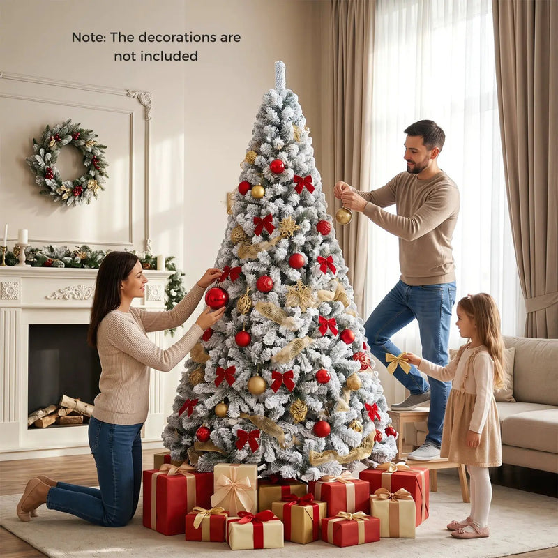 Snow-Flocked Artificial Christmas Tree 9 ft with Metal Stand by DirectDeals