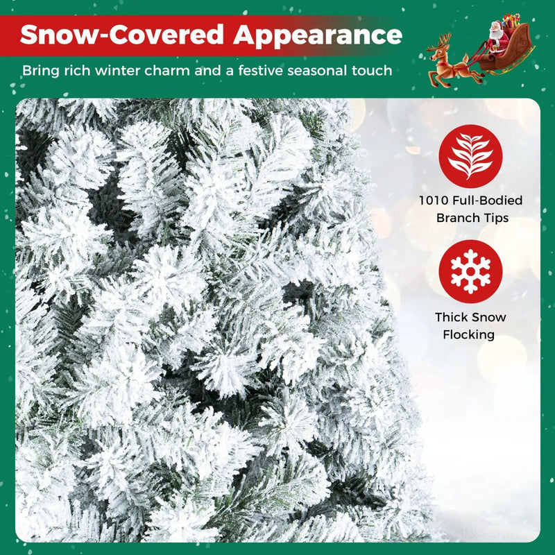 Snow-Flocked Artificial Christmas Tree 9 ft with Metal Stand by DirectDeals