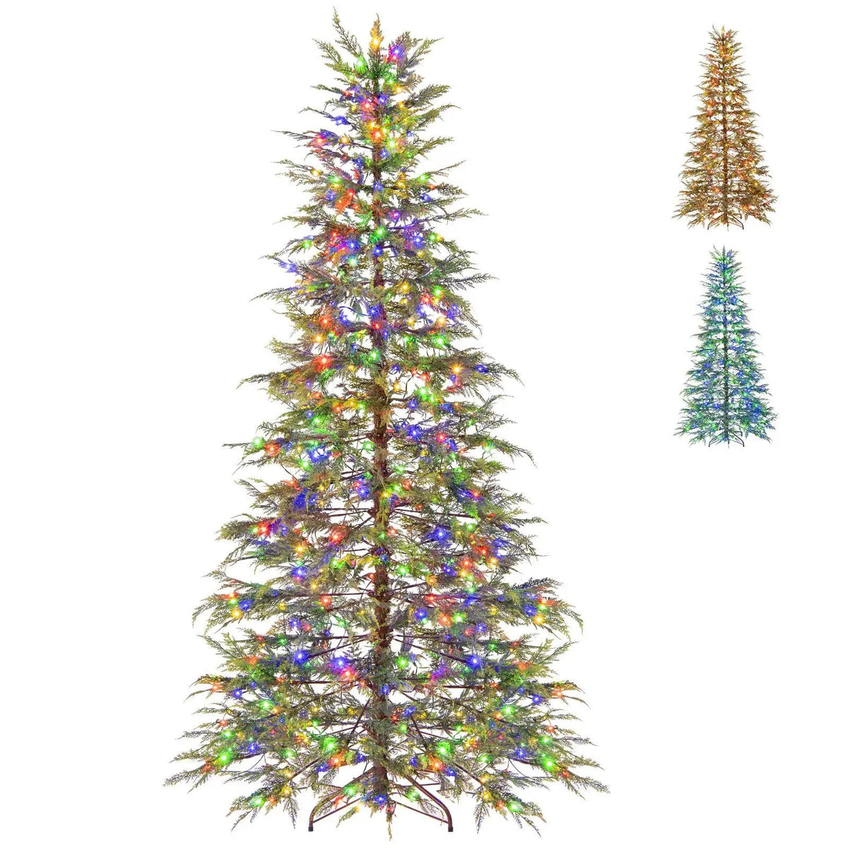 7.5 Feet Artificial Christmas Tree with Branch Tips and Colorful LED Lights, photo 12 of 16