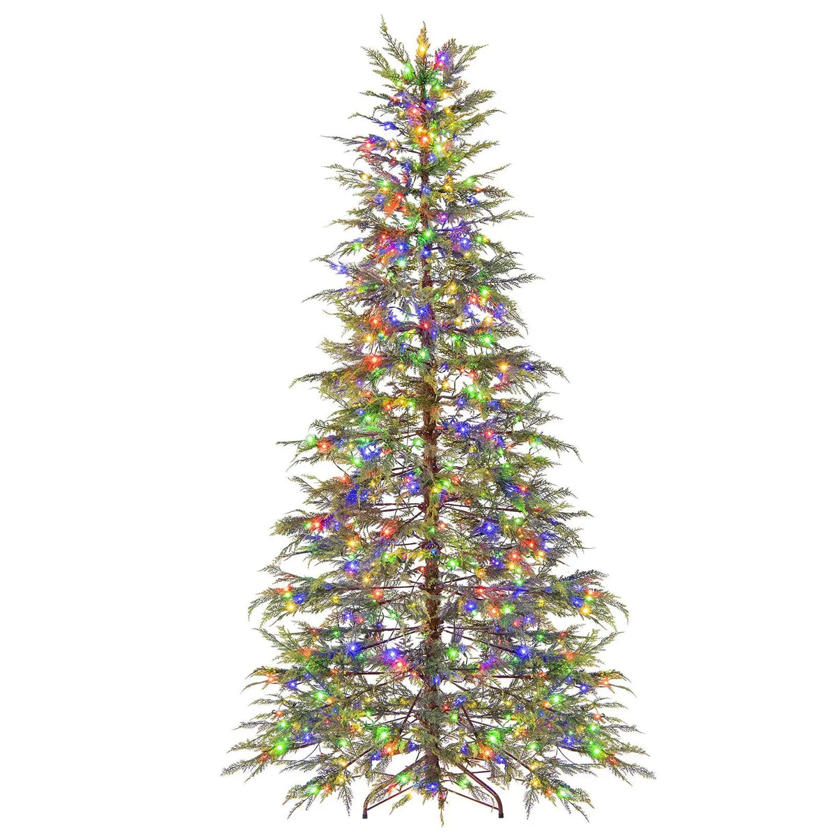 7.5 Feet Artificial Christmas Tree with Branch Tips and Colorful LED Lights, photo 4 of 16