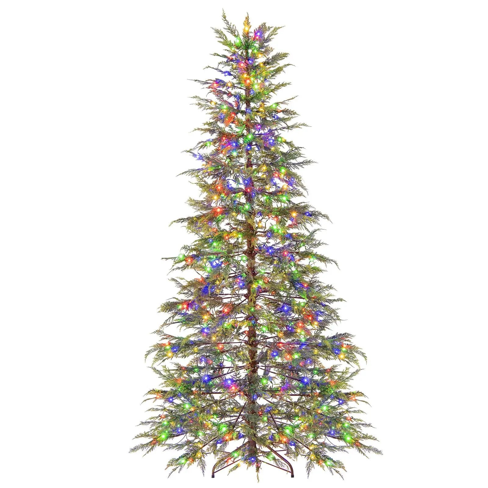 7.5 Feet Artificial Christmas Tree with Branch Tips and Colorful LED Lights by DirectDeals
