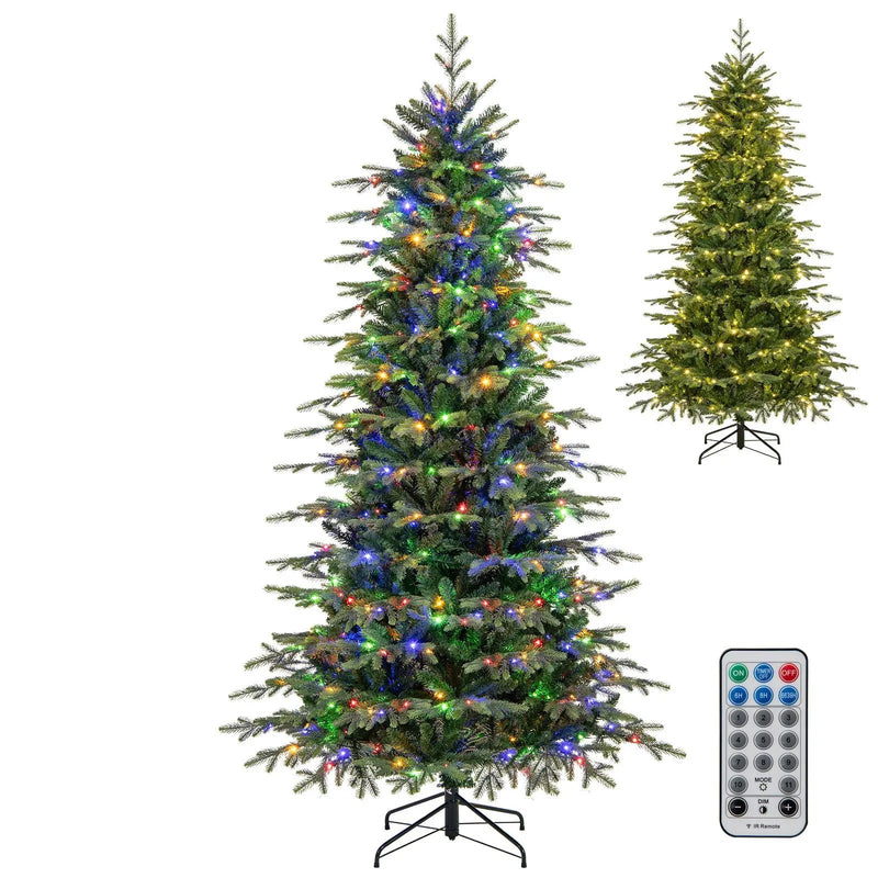 7.5 Feet Pre-Lit Artificial Christmas Tree with Warm White LED Lights by DirectDeals