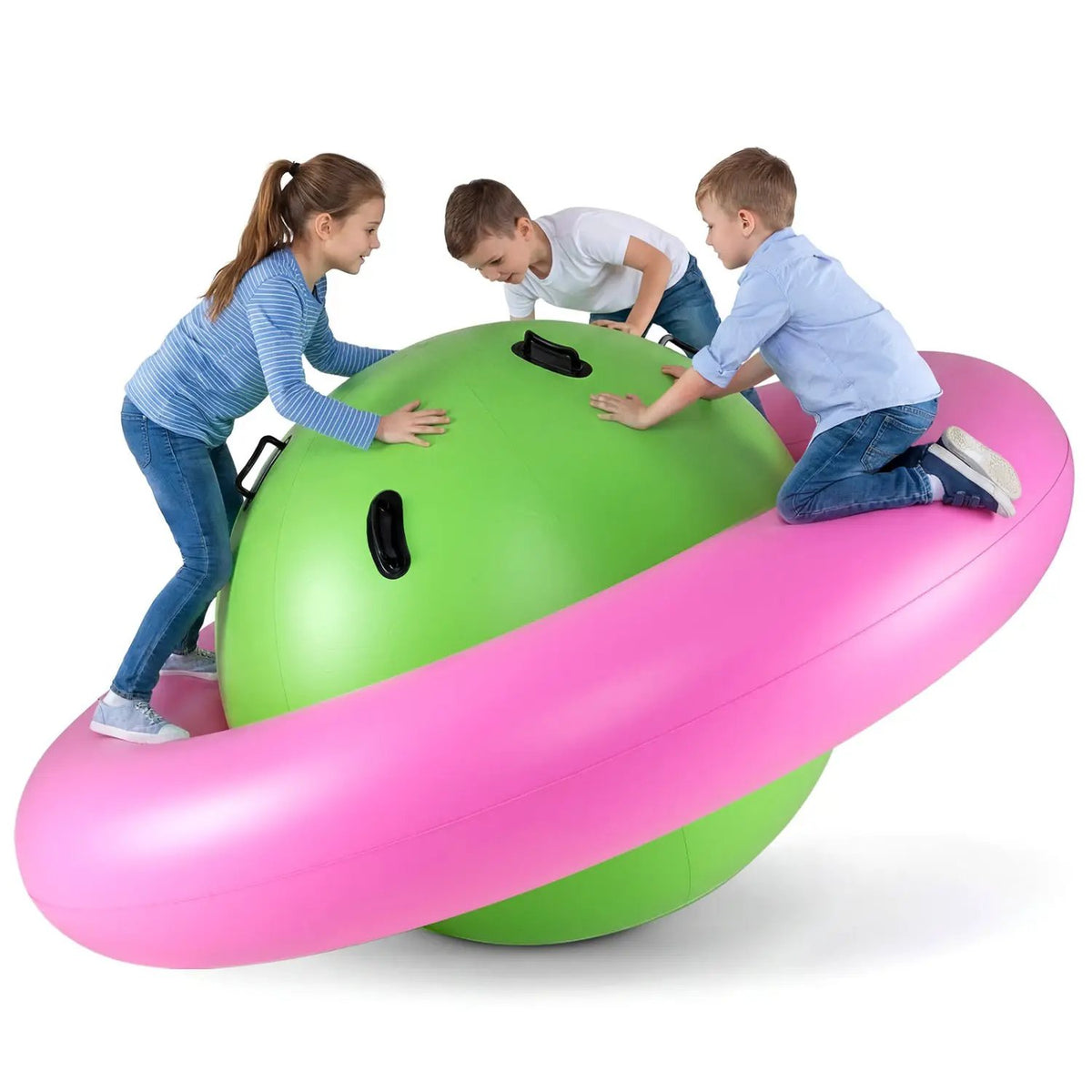 7.5 Foot Giant Inflatable Dome Rocker Bouncer with 6 Built-in Handles for Kids-Green, photo 9 of 10