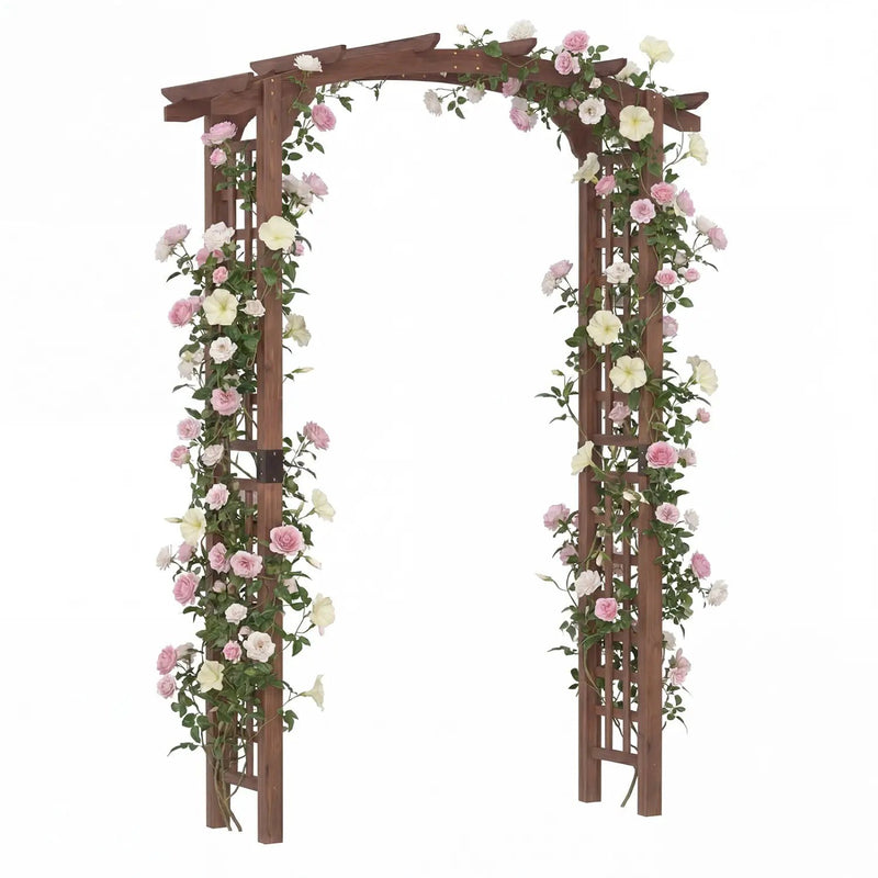 7.5 Ft Garden Arch Wooden Arbor Outdoor Wood Trellis for Climbing Plants by DirectDeals