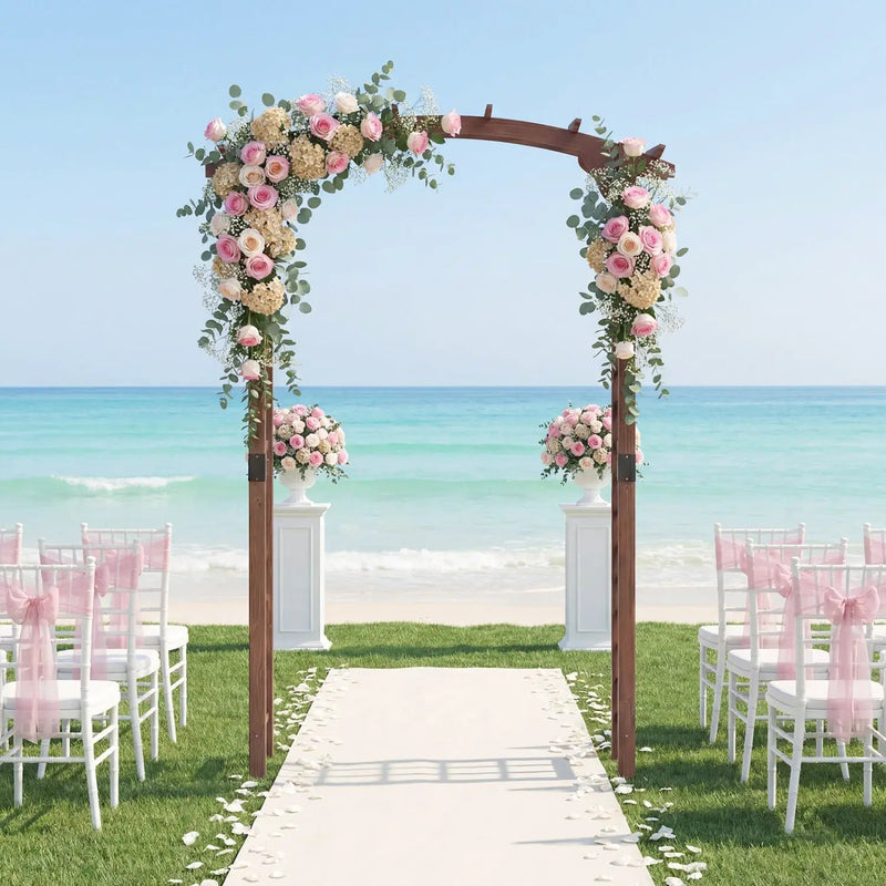 7.5 Ft Garden Arch Wooden Arbor Outdoor Wood Trellis for Climbing Plants by DirectDeals
