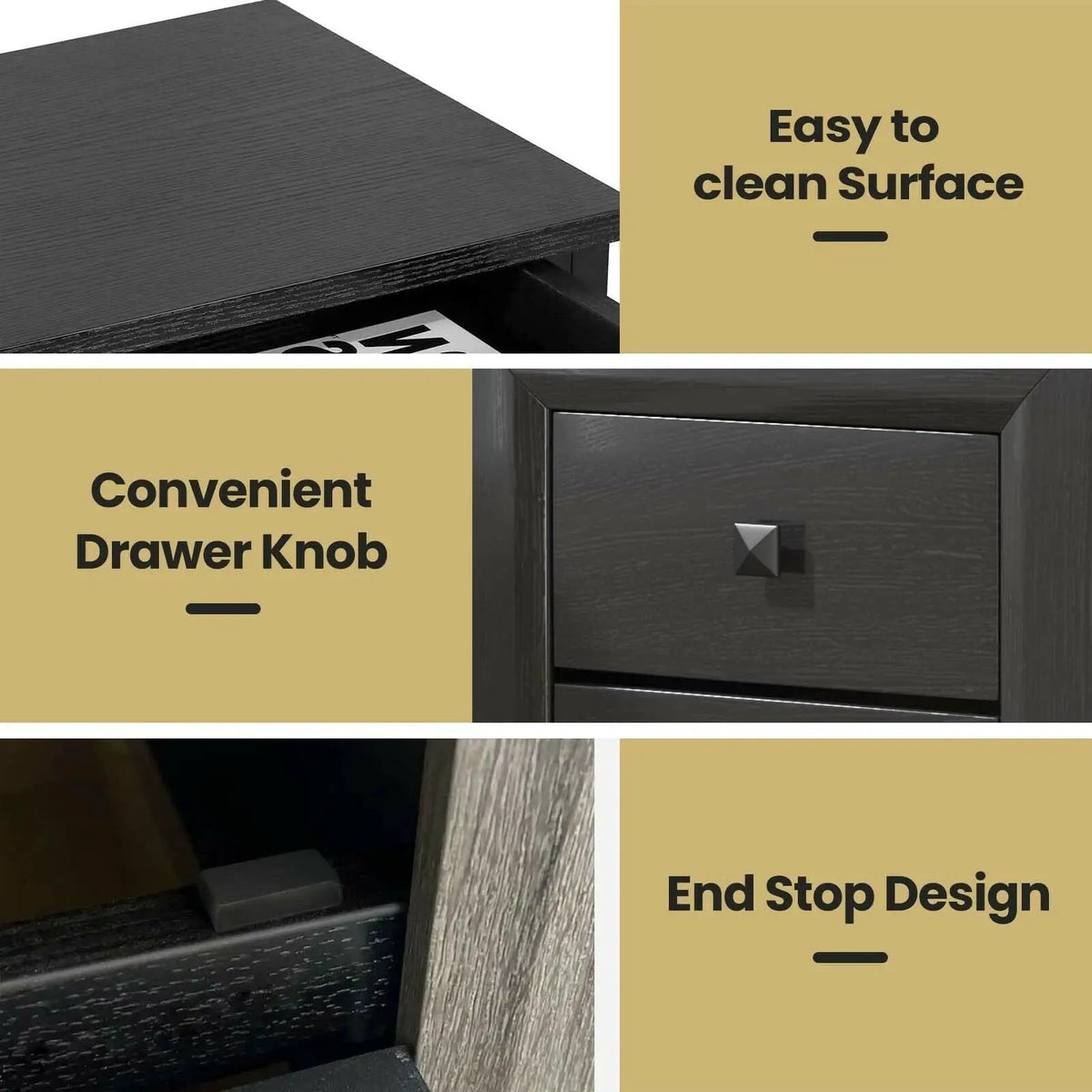 2PCS Nightstand W/2 Drawer Multipurpose, photo 6 of 9