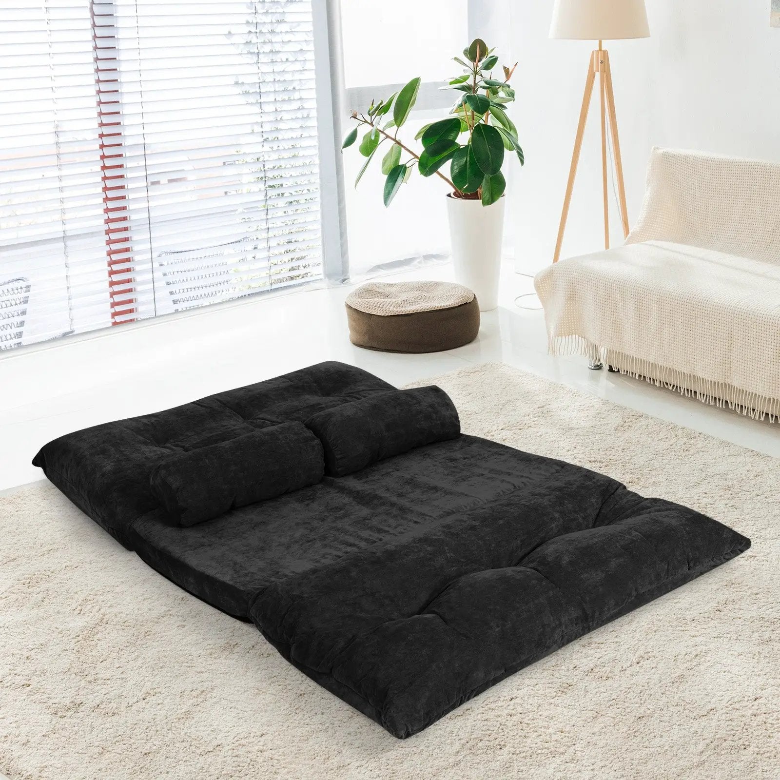 6-Position Adjustable Sleeper Lounge Couch with 2 Pillows by DirectDeals