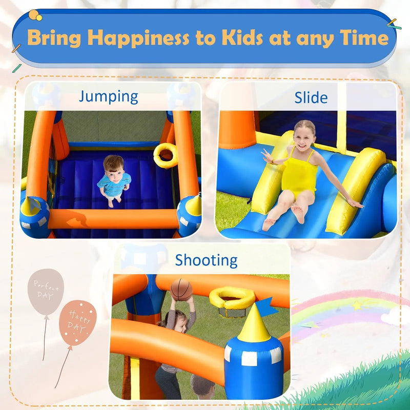 Kids Inflatable Bounce House Magic Castle with Large Jumping Area without Blower by DirectDeals