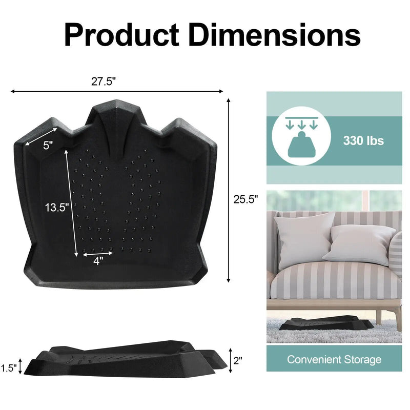 Portable Anti-Fatigue Standing Mat with Massage Points and Diverse Terrain-Black by DirectDeals