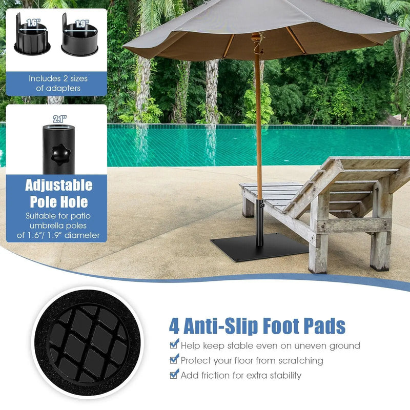 25 Inch Square Patio Umbrella Base 42 LBS Weighted by DirectDeals