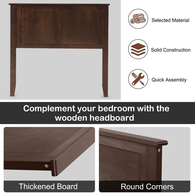 Solid Wood Flat Panel Headboard for Twin-size Bed by DirectDeals